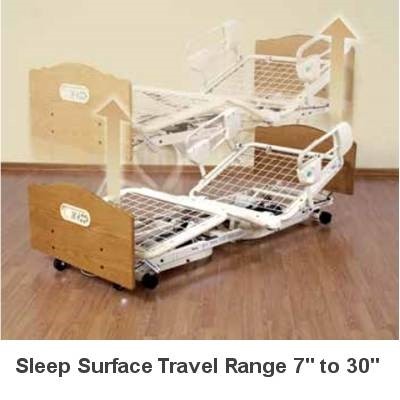Demonstration of Sleep Surface Travel Range on Home Care Bed