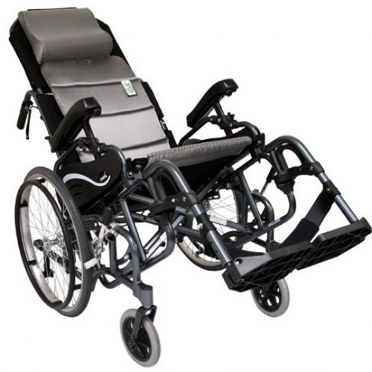 Karman VIP-515 Tilt In Space Wheelchair in tilted position