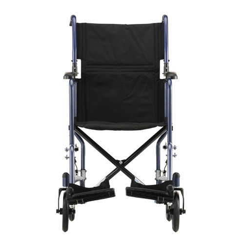 Front view of Blue Nova 19 inch Lightweight Transport Chair