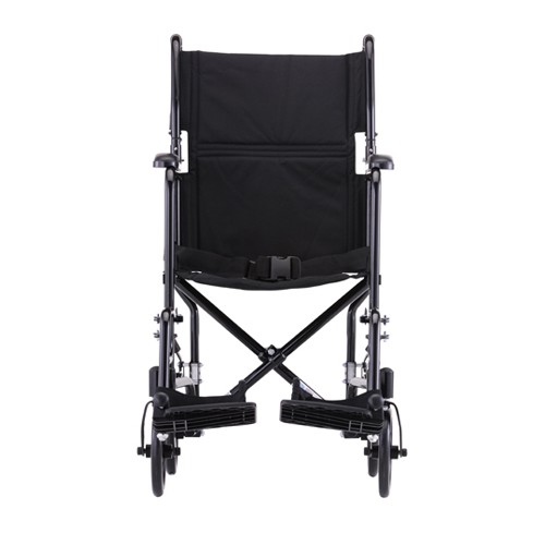 Front view of Black Nova 19 inch Lightweight Transport Chair