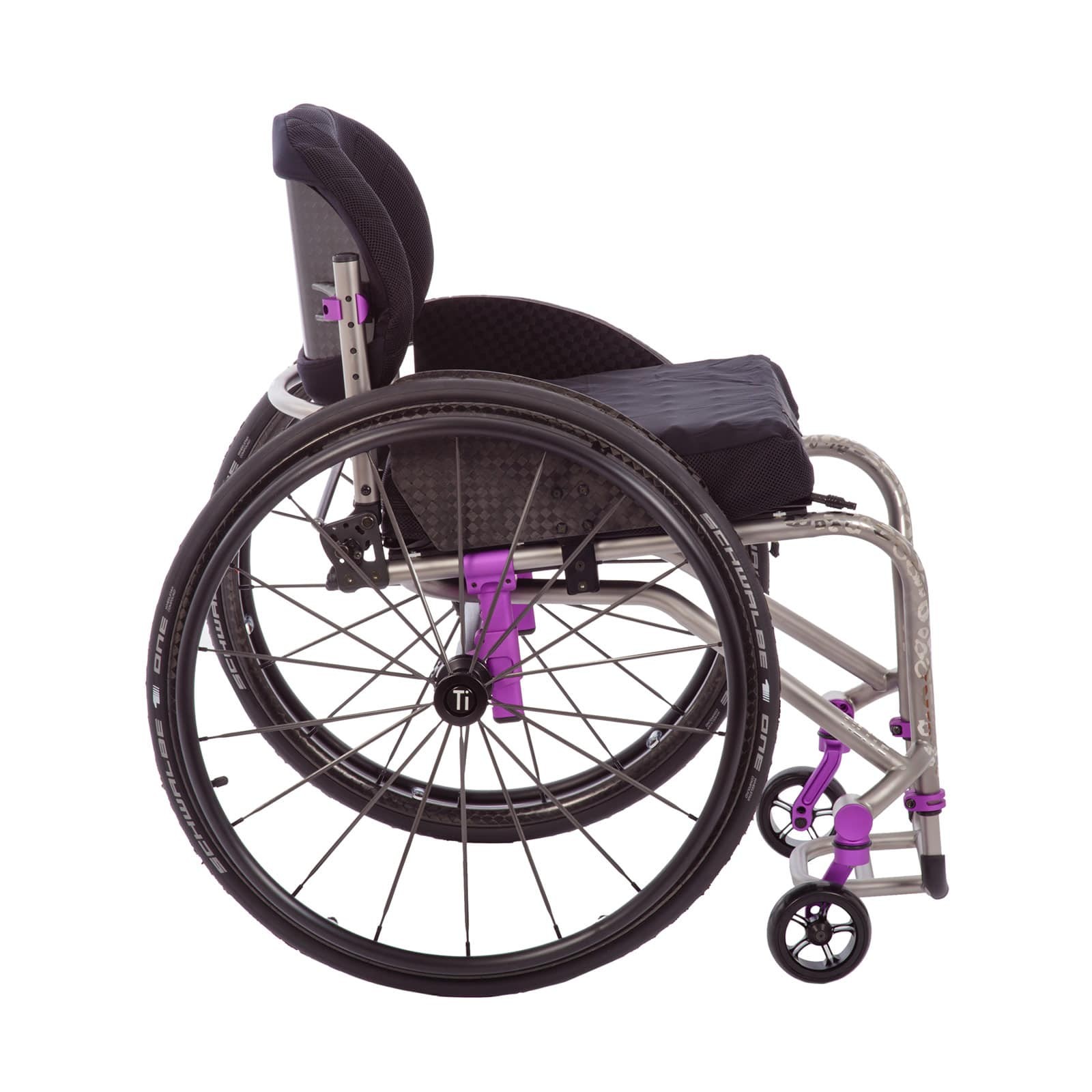 Side View of TiLite TRA Rigid Titanium Wheelchair